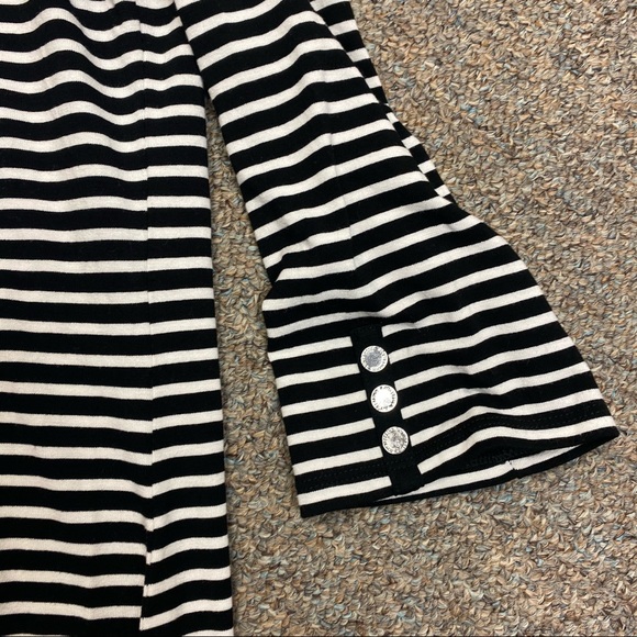WHBM 3/4 Sleeve off the Shoulder Stripe Top - Picture 7 of 11